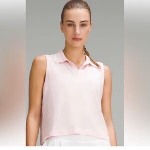 197-$50 NWT *FREE SHIPPING Lululemon Swiftly Sleeveless Polo StrawberryMillshake